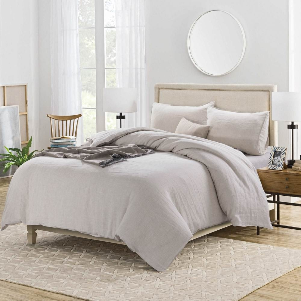 WHOLINENS Stone Washed Pure Hemp Duvet Cover Set
