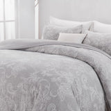 WHOLINENS Linen Blend Duvet Cover Set- Crewel Embroidery