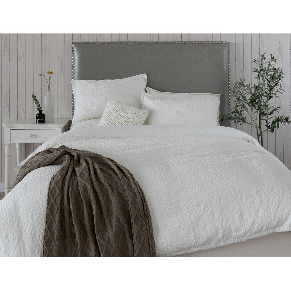 WHOLINENS Woven Texture Matelasse Duvet Cover Set