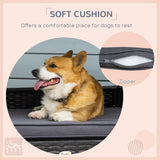 Wicker Dog House Outdoor with Canopy, Rattan Dog Bed with Water-resistant Cushion, for Small and Medium Dogs