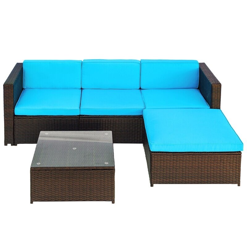 Wicker/Rattan 4 - Person Seating Group with Cushions