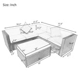 Wicker/Rattan 6 - Person Seating Group with Cushions