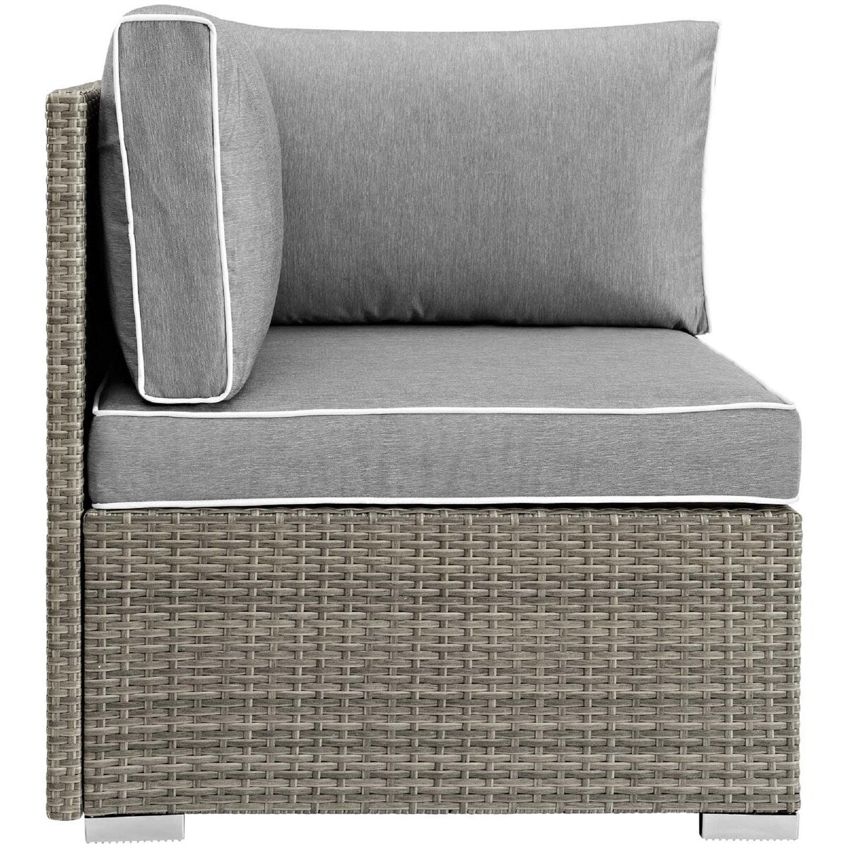 Wicker Rattan Outdoor Patio Corner Sectional Sofa Chair With Cushions
