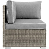 Wicker Rattan Outdoor Patio Corner Sectional Sofa Chair With Cushions