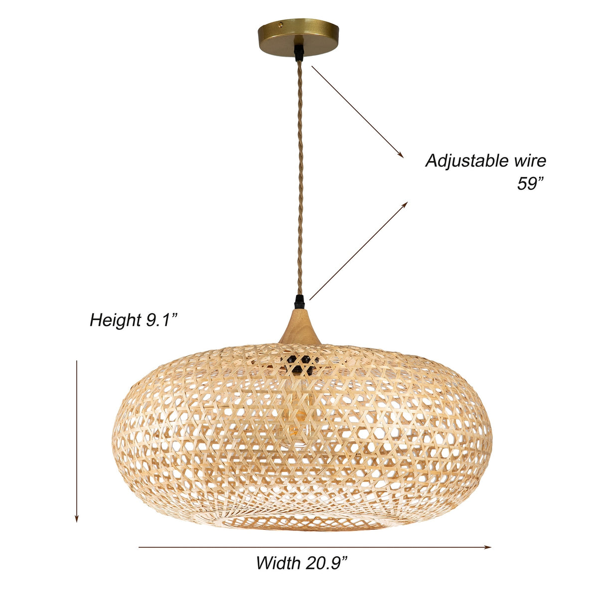 Wicker Rattan Pendant Light
