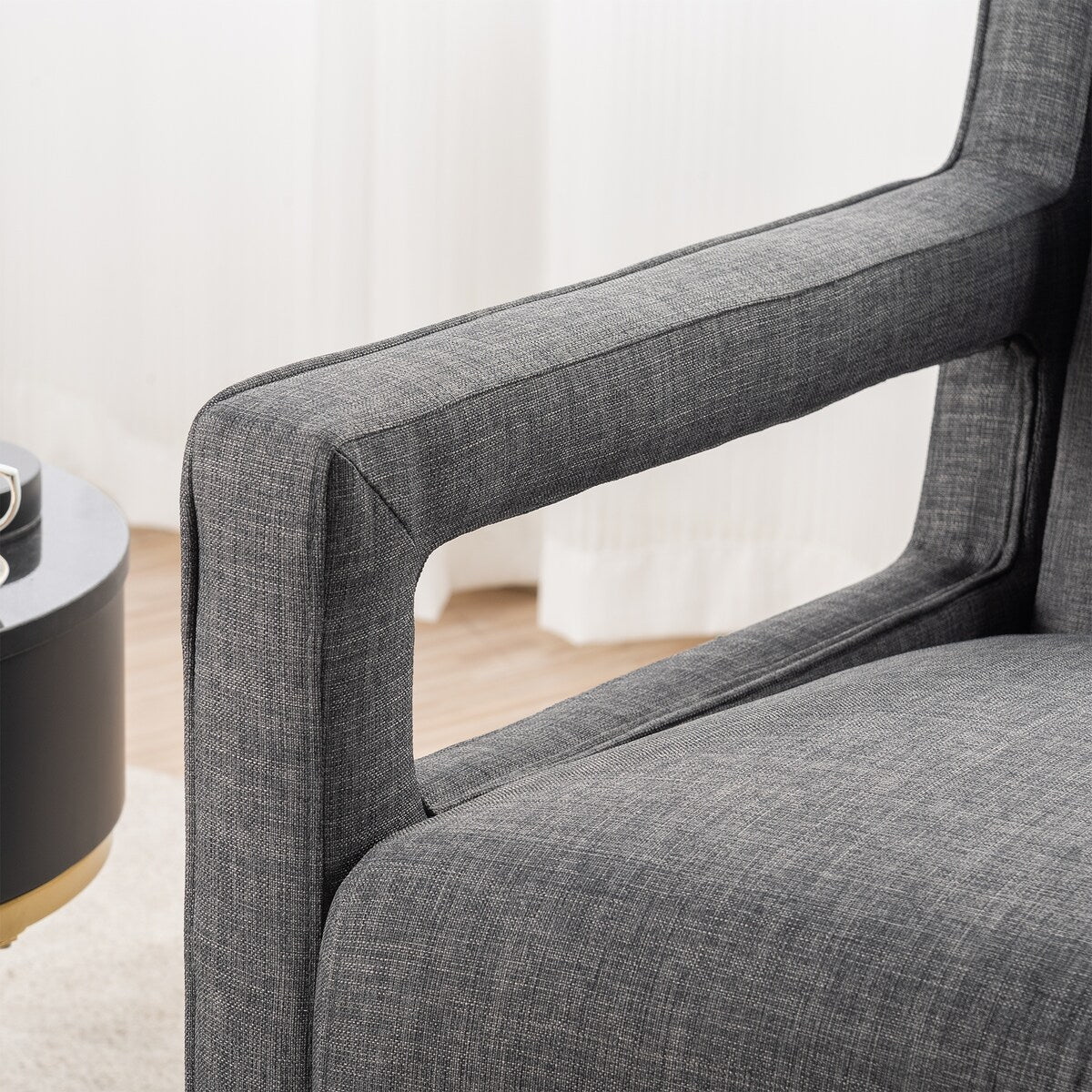 Modern 28.5" Wide Hollow Shape Arm Accent Chair
