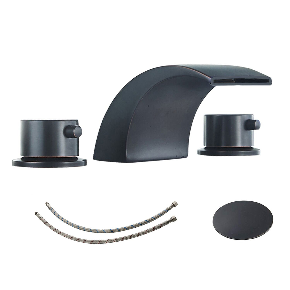 Widespread 2-Handle Bathroom Faucet With Led Light And Pop Up Drain