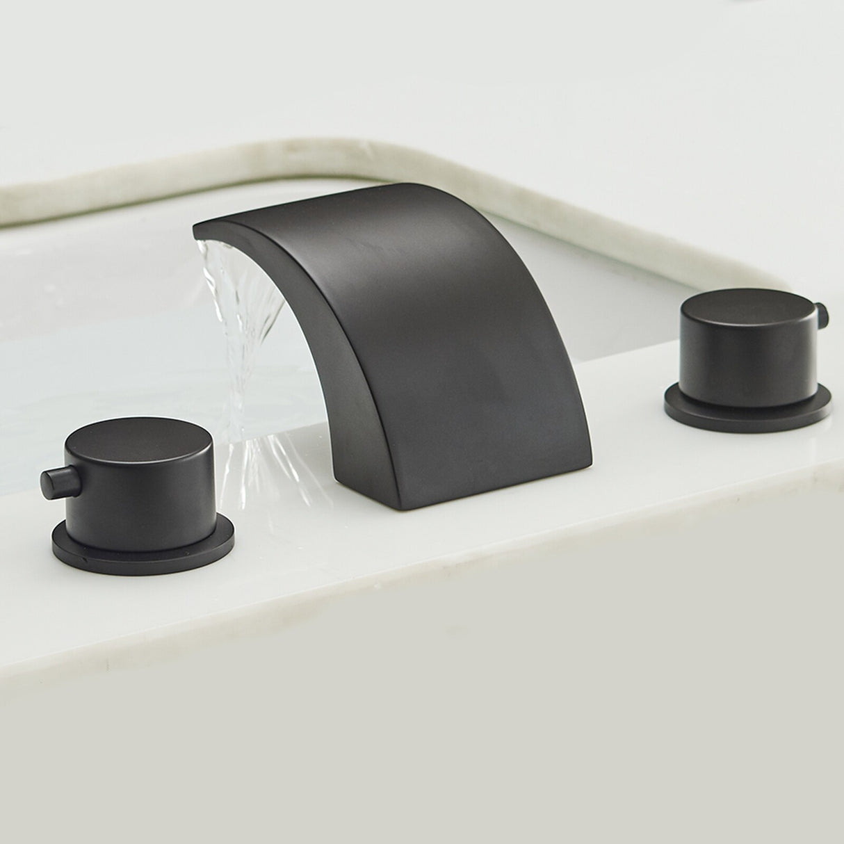 Widespread 2-Handle Bathroom Faucet With Led Light And Pop Up Drain