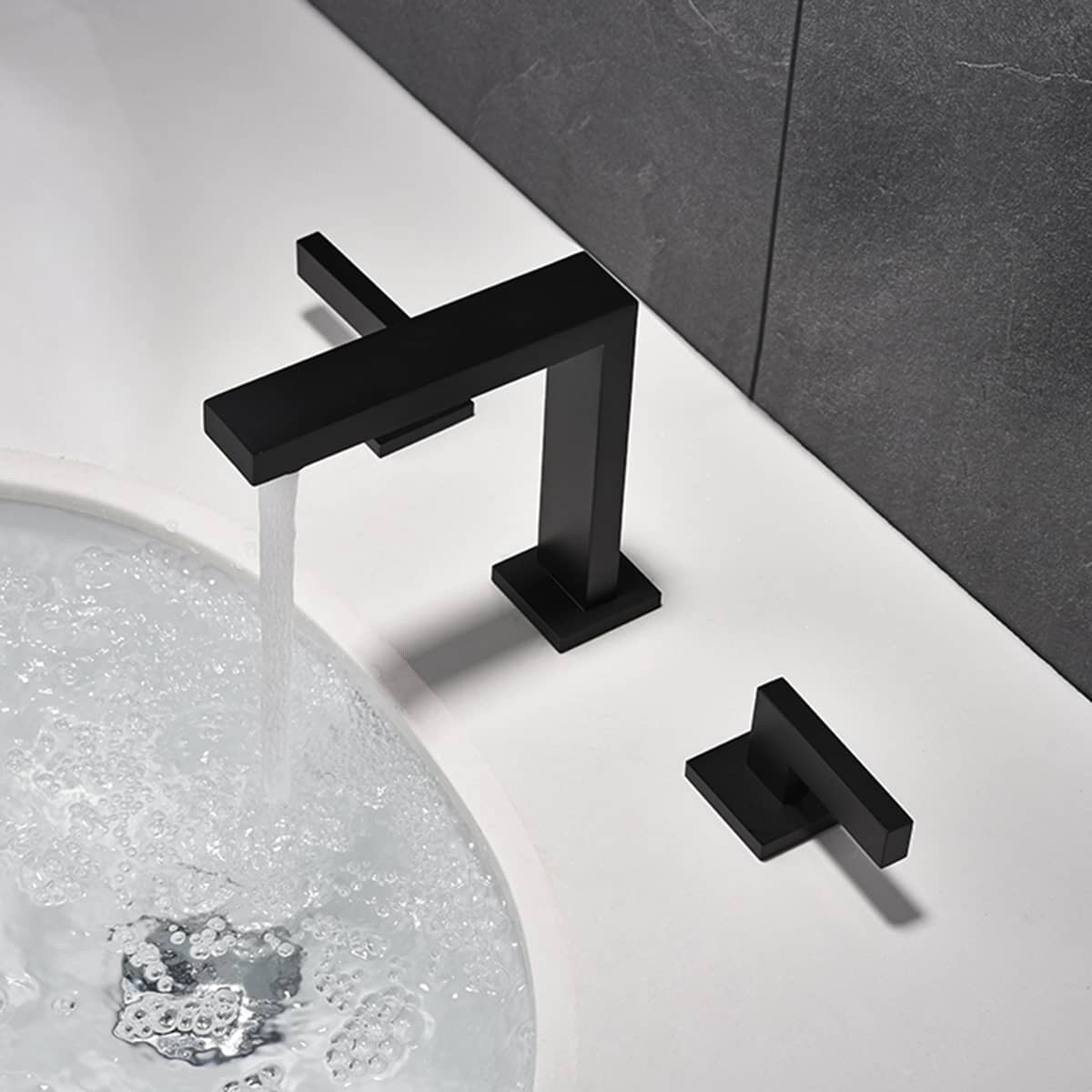 Widespread Bathroom Faucet 3 Hole Modern 8 Inch Bathroom Sink Faucets 2 Handle Basin Vanity Mixer Taps With Valve