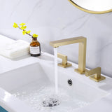 Widespread Bathroom Faucet 3 Hole Modern 8 Inch Bathroom Sink Faucets 2 Handle Basin Vanity Mixer Taps With Valve