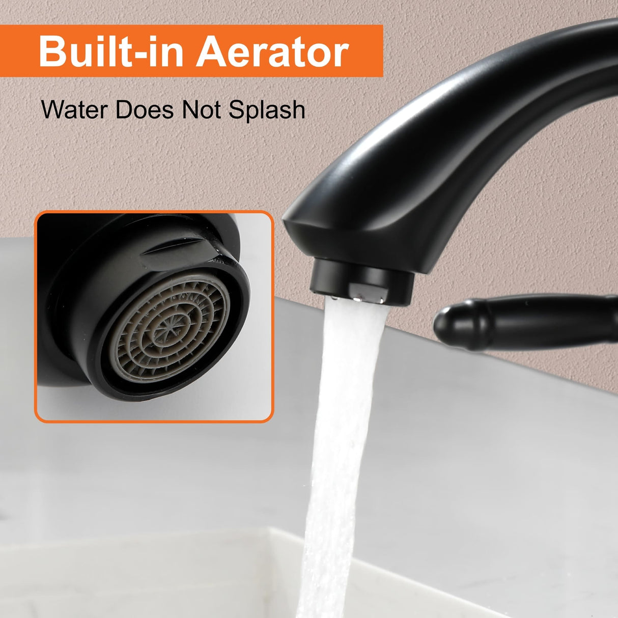 Widespread Bathroom Sink Faucet 3 Holes 8 Inch Bathroom Faucets Two Handle Modern Elegent Lavatory Basin Vanity Taps With Valve