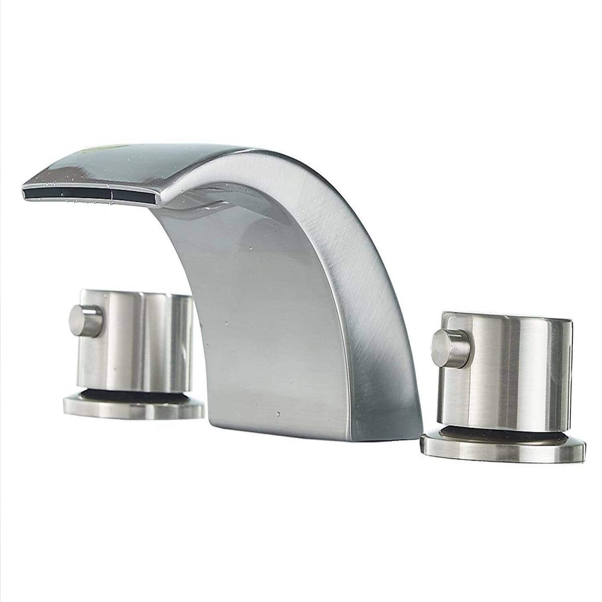 Widespread Bathroom Sink Faucet Waterfall Double Handle Bathroom Faucets 3 Hole 8 Inch Basin Vanity Mixer Taps With Valve