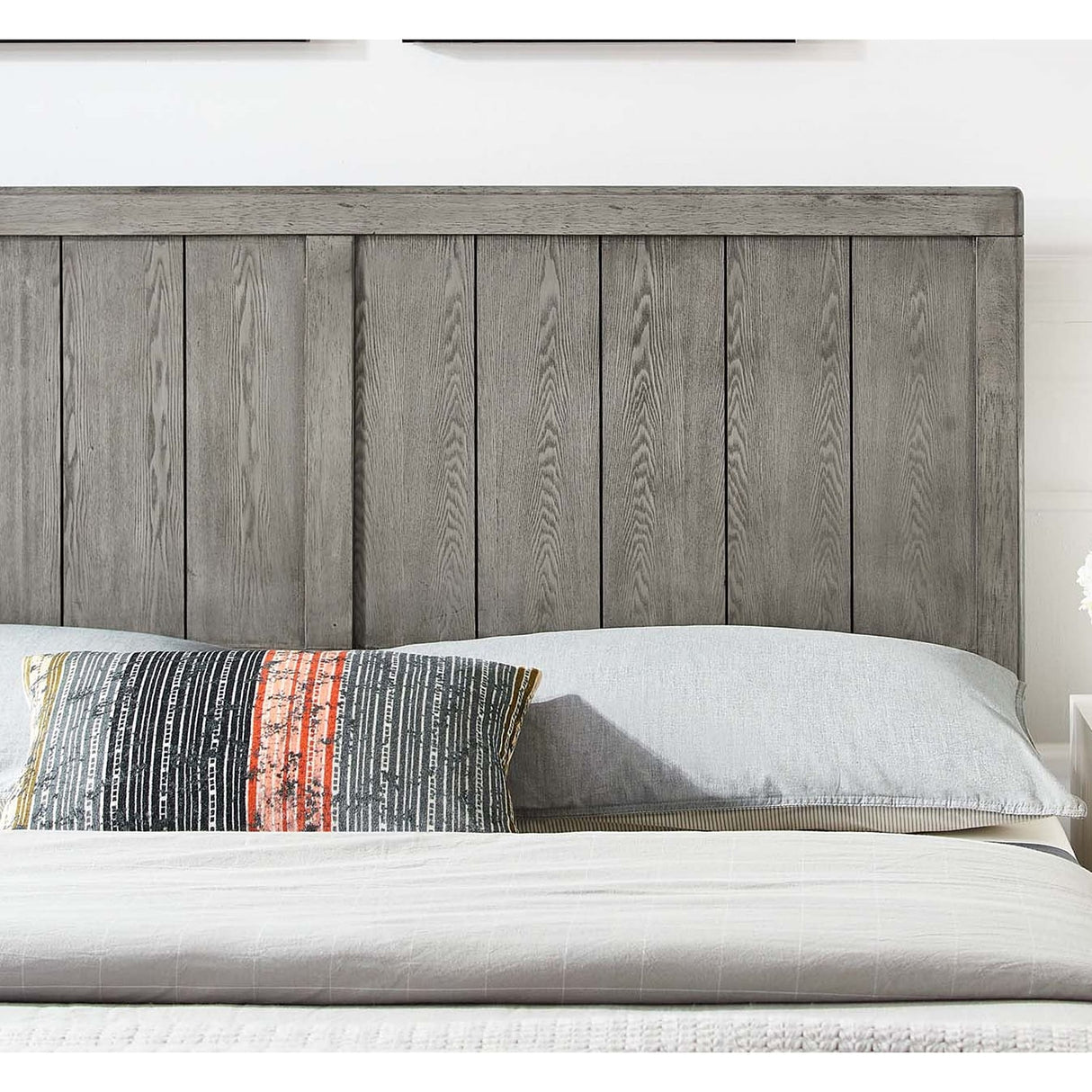 Widman Country Style King Size Grey Wooden Headboard