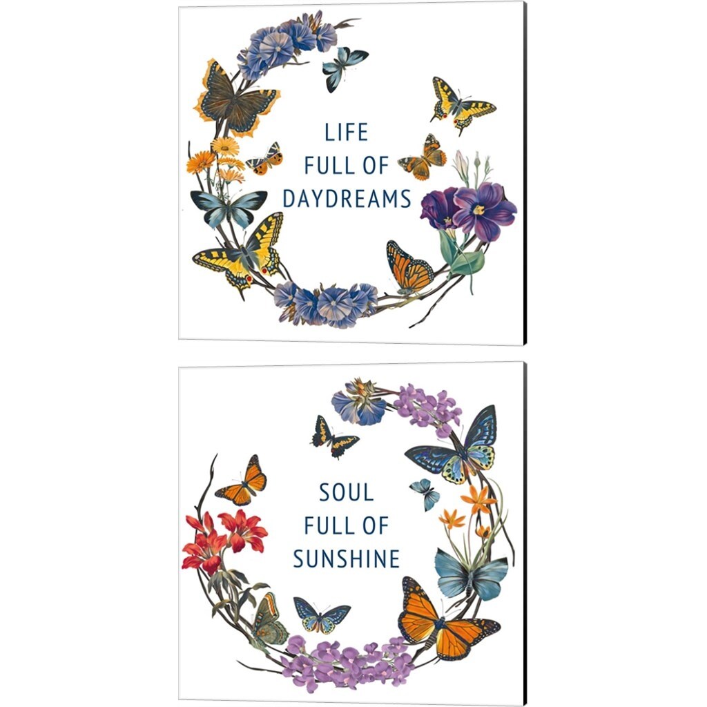 Wild Apple Portfolio 'Butterfly Garden' Canvas Art (Set of 2)