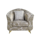 Wilder Chair with 1 Pillow in Beige Fabric