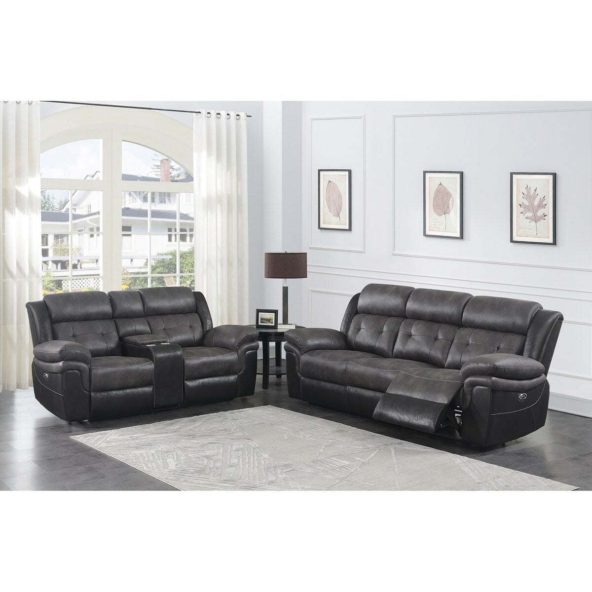 Wildwood Upholstered Tufted Cushion Power Recline Sofa