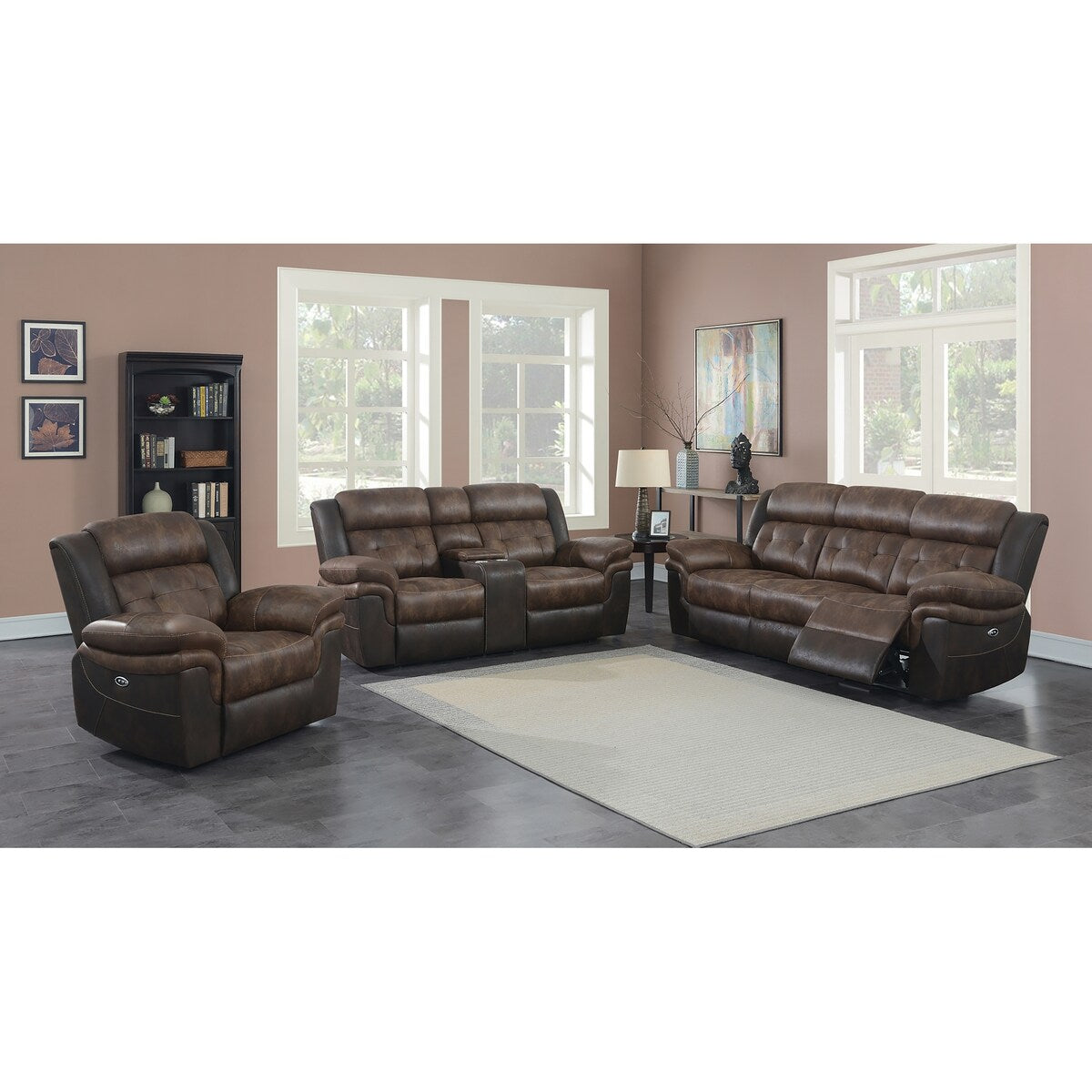 Wildwood Upholstered Tufted Cushion Power Recline Sofa