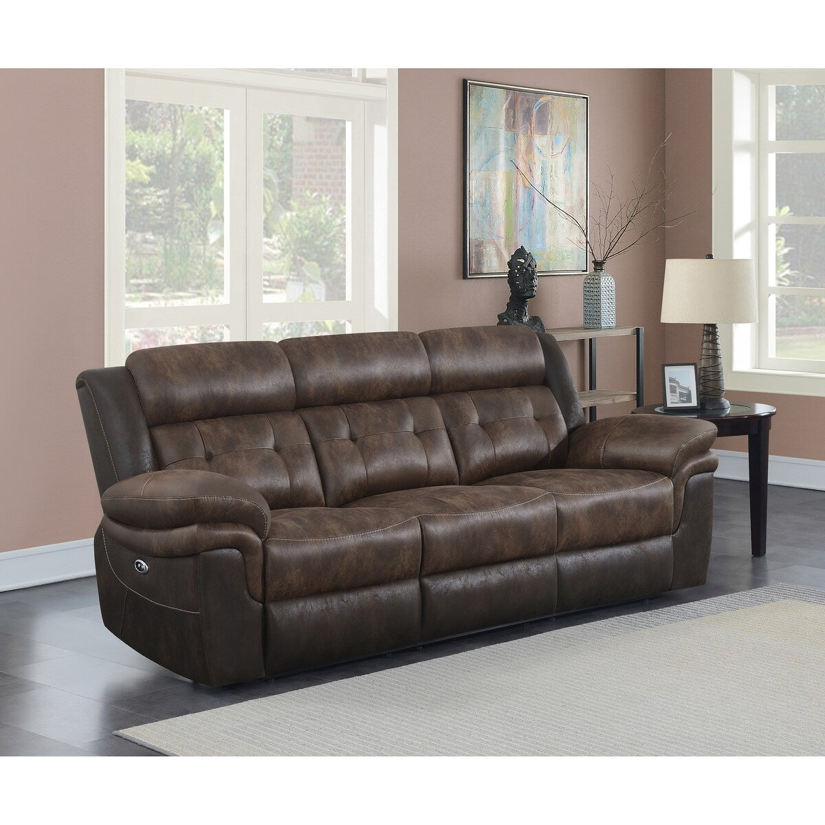 Wildwood Upholstered Tufted Cushion Power Recline Sofa
