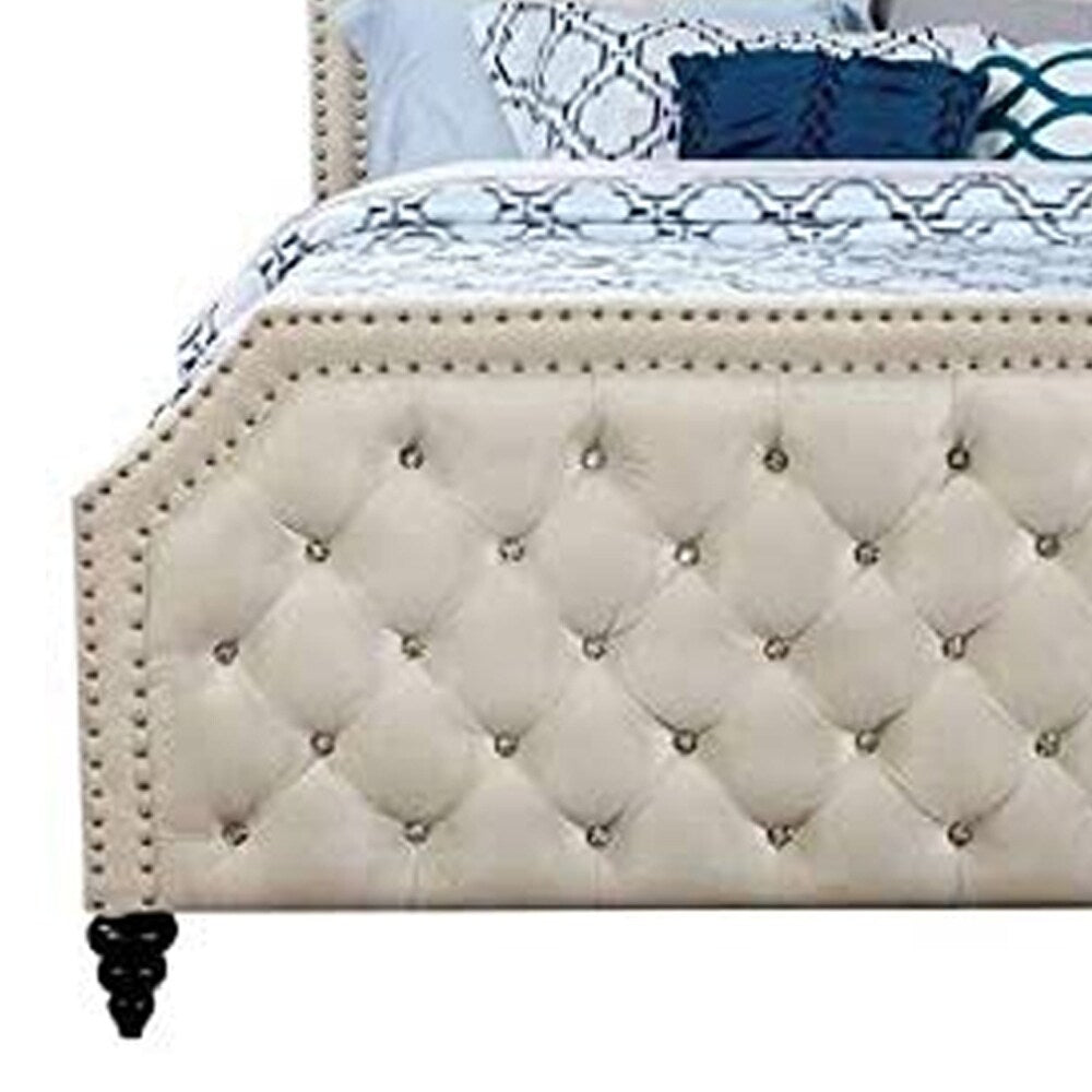 William's Home Furnishing Claudine Cal.King Bed Beige