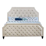 William's Home Furnishing Claudine Cal.King Bed Beige