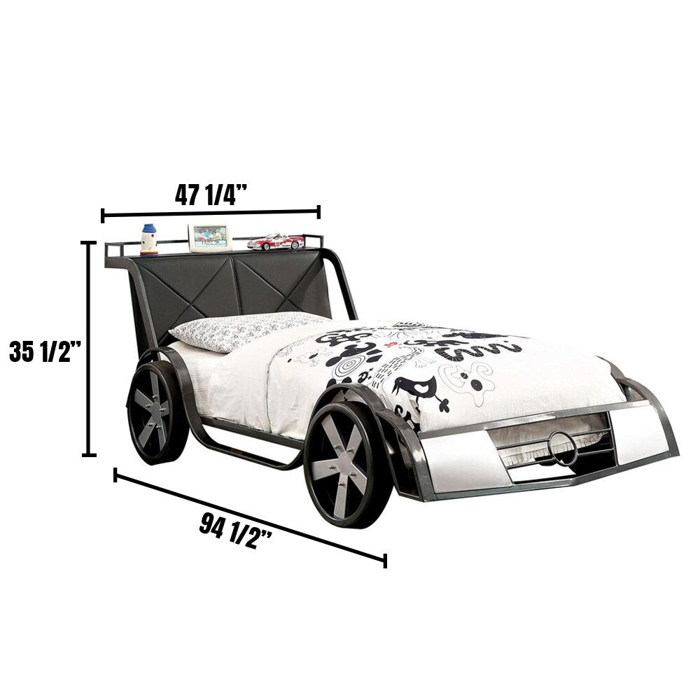William's Home Furnishing Gt racer Twin Bed Silver