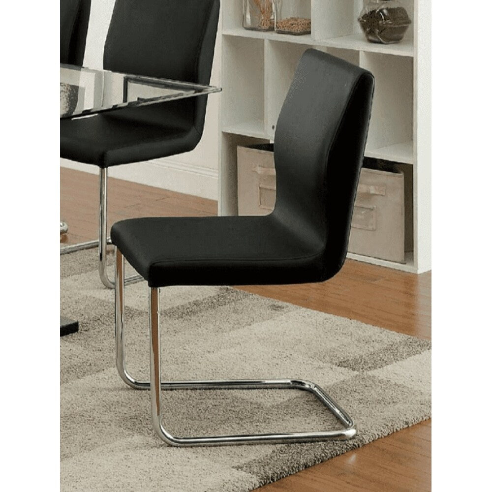 William's Home Furnishing Lodia I Side Chair Black/Silver