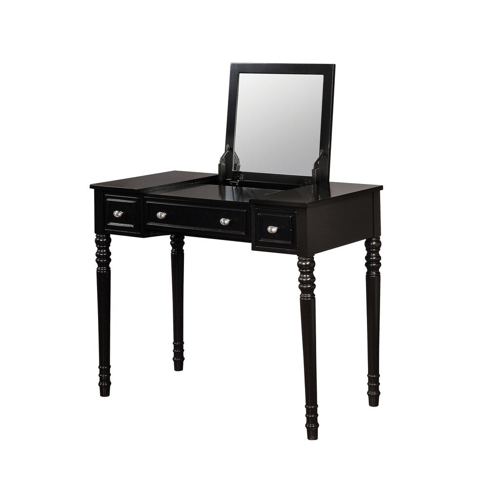 William's Home Furnishing Baylee Vanity Set In Black Finish