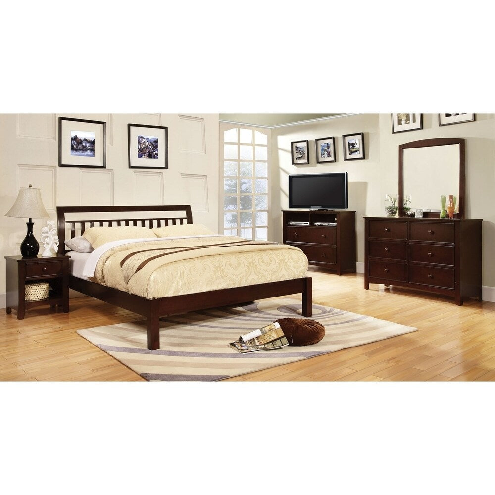 William's Home Furnishing Corry Cal.King Bed In Dark Walnut Finish