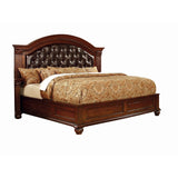 William's Home Furnishing Grandom C.King Bed in Cherry Finish