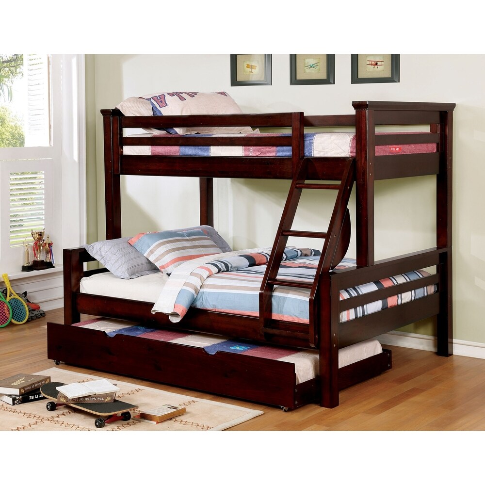 William's Home Furnishing Marcie Twin Full Bed in Dark Walnut Finish