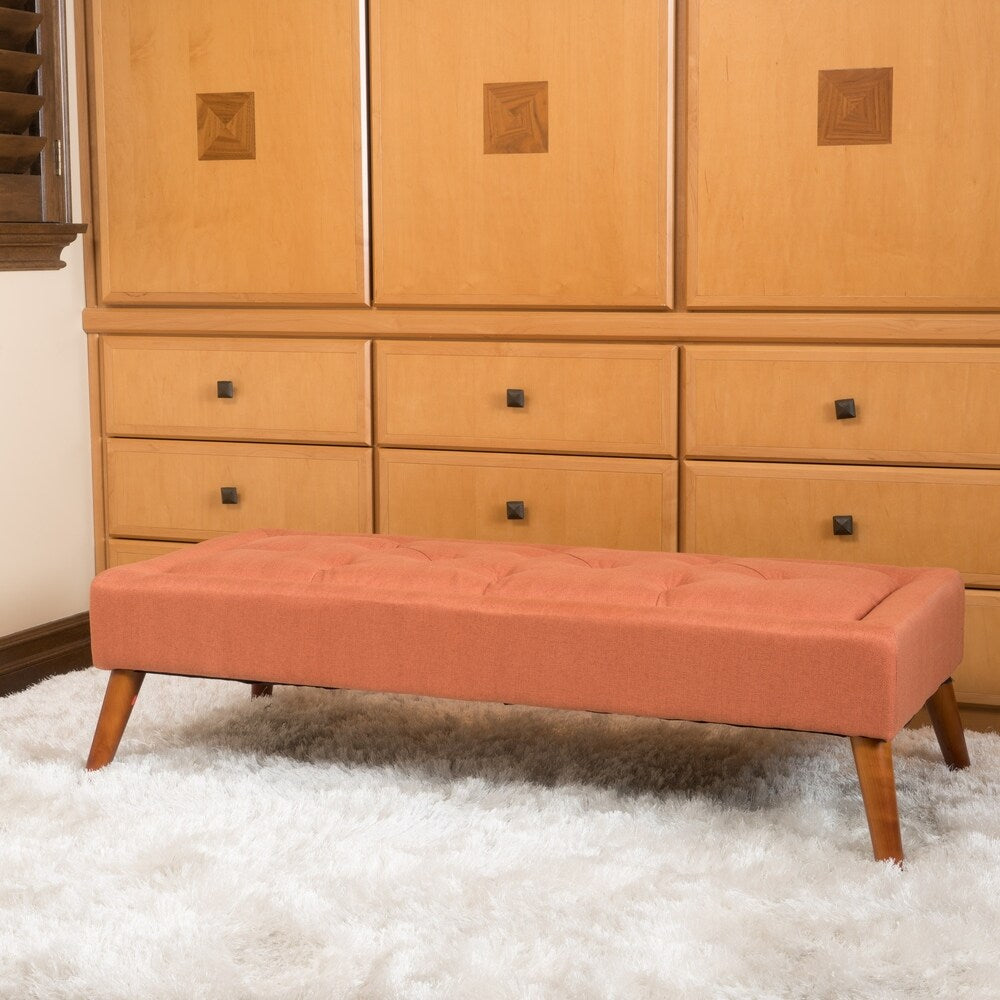 Williams Tufted Fabric Ottoman Bench by Christopher Knight Home