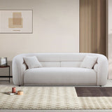 Modern Contemporary 91" Upholstered Curved Sofa With 2 Pillows for Living Room