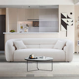 Modern Contemporary 91" Upholstered Curved Sofa With 2 Pillows for Living Room