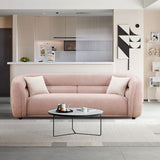 Modern Contemporary 91" Upholstered Curved Sofa With 2 Pillows for Living Room