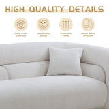 Modern Contemporary 91" Upholstered Curved Sofa With 2 Pillows for Living Room