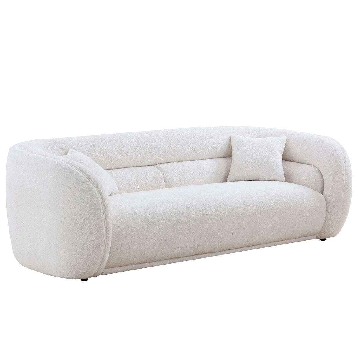 Modern Contemporary 91" Upholstered Curved Sofa With 2 Pillows for Living Room