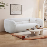 Modern Contemporary 91" Upholstered Curved Sofa With 2 Pillows for Living Room