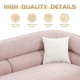 Modern Contemporary 91" Upholstered Curved Sofa With 2 Pillows for Living Room