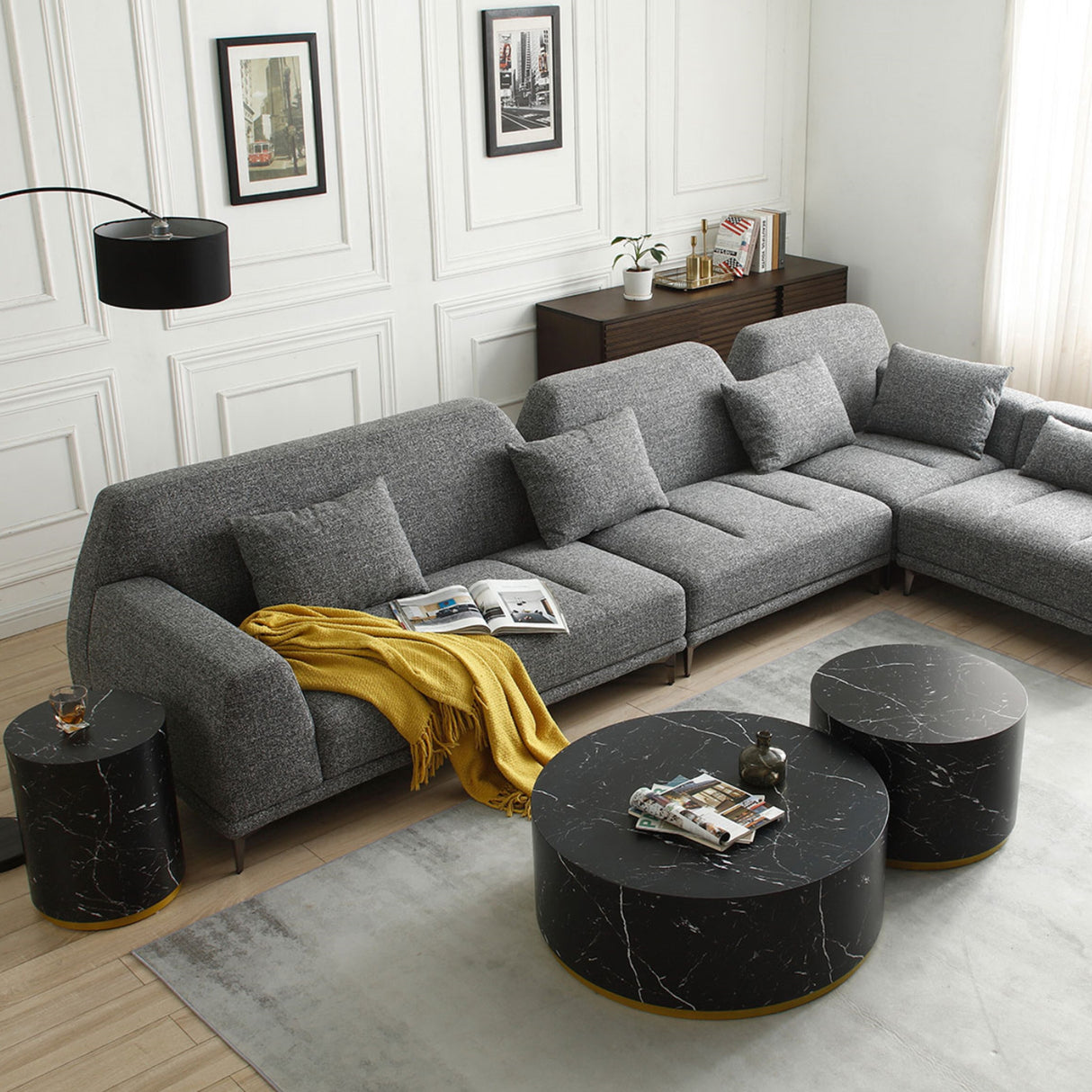 Marble Williamspace Fully Assembled Round Side Coffee Table For Living Room