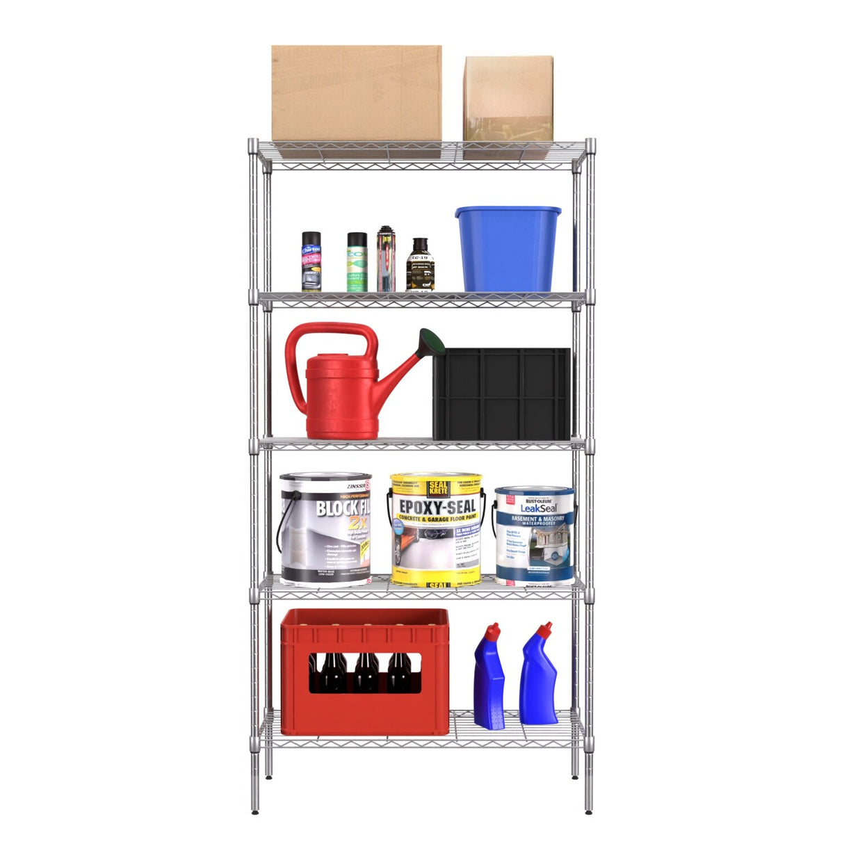 Furniture of America 5-Tier NSF Certified Heavy Duty Indoor Wire Shelving Rack, 36 x 14 x 72