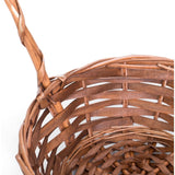 Willow Brown Round Shaped Basket with High Handle