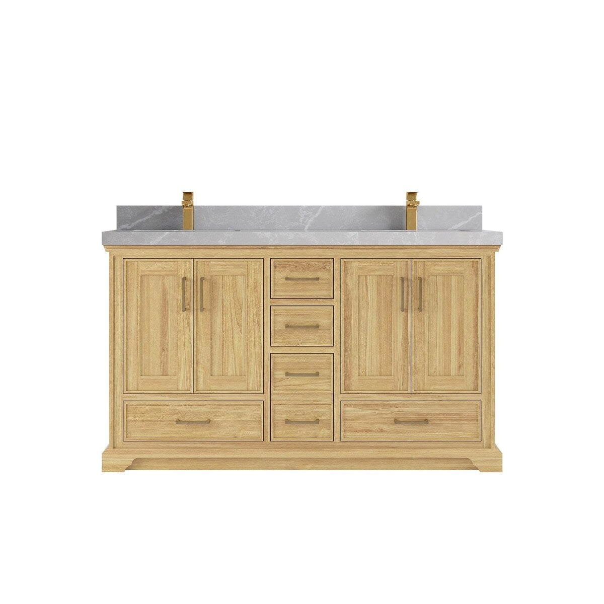 Willow Collections 60 in. W x 22 in. D Charlotte Teak Double Sink Bathroom Solid Teak Vanity with Countertop