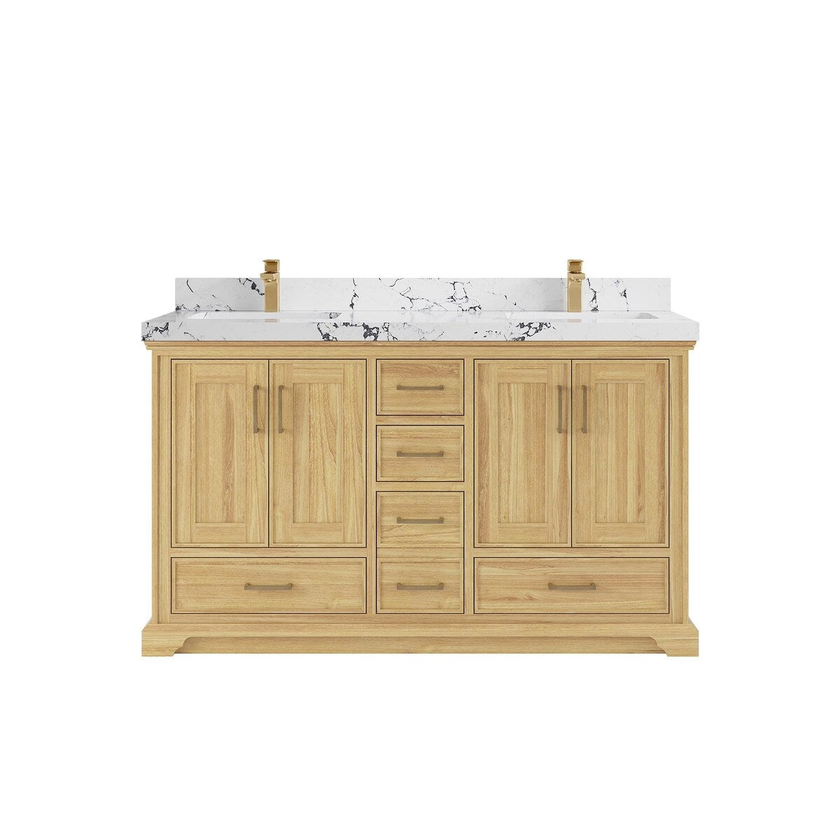 Willow Collections 60 in. W x 22 in. D Charlotte Teak Double Sink Bathroom Solid Teak Vanity with Countertop