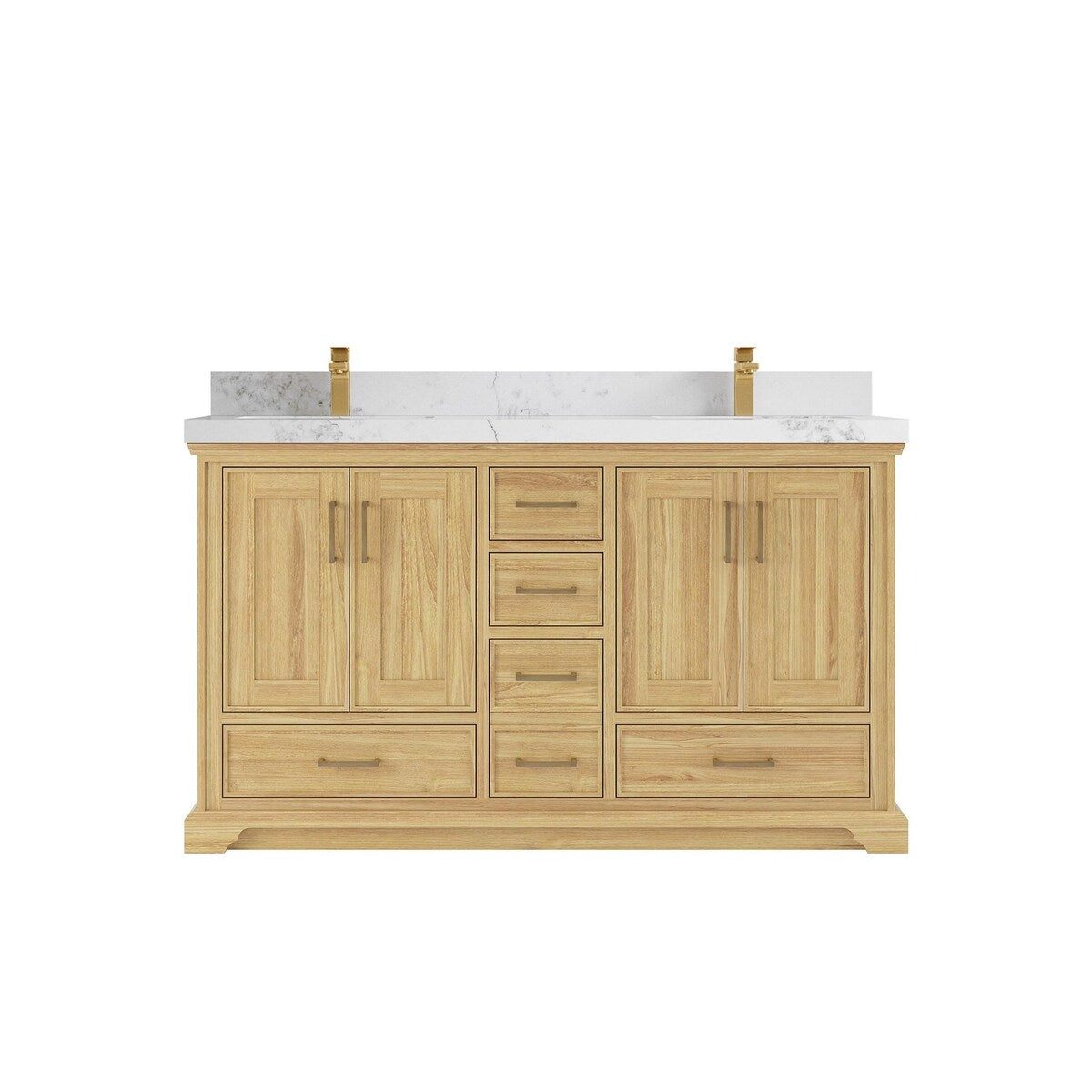 Willow Collections 60 in. W x 22 in. D Charlotte Teak Double Sink Bathroom Solid Teak Vanity with Countertop
