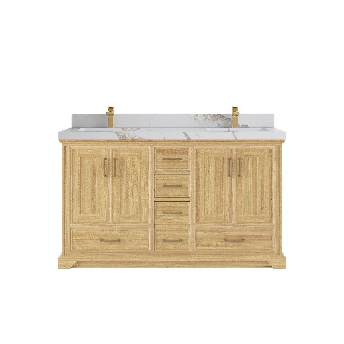 Willow Collections 60 in. W x 22 in. D Charlotte Teak Double Sink Bathroom Solid Teak Vanity with Countertop