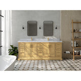Willow Collections 60 in. W x 22 in. D Charlotte Teak Double Sink Bathroom Solid Teak Vanity with Countertop