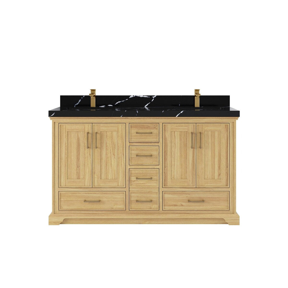 Willow Collections 60 in. W x 22 in. D Charlotte Teak Double Sink Bathroom Solid Teak Vanity with Countertop