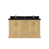 Willow Collections 60 in. W x 22 in. D Charlotte Teak Double Sink Bathroom Solid Teak Vanity with Countertop