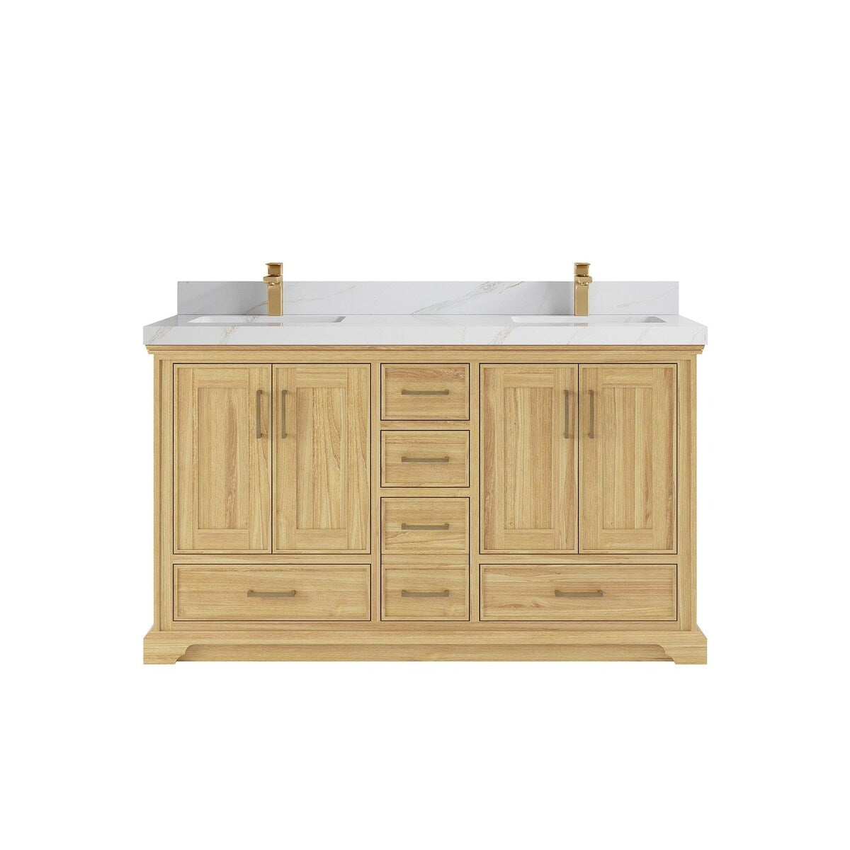 Willow Collections 60 in. W x 22 in. D Charlotte Teak Double Sink Bathroom Solid Teak Vanity with Countertop