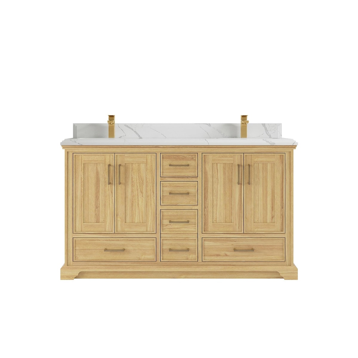Willow Collections 60 in. W x 22 in. D Charlotte Teak Double Sink Bathroom Solid Teak Vanity with Countertop